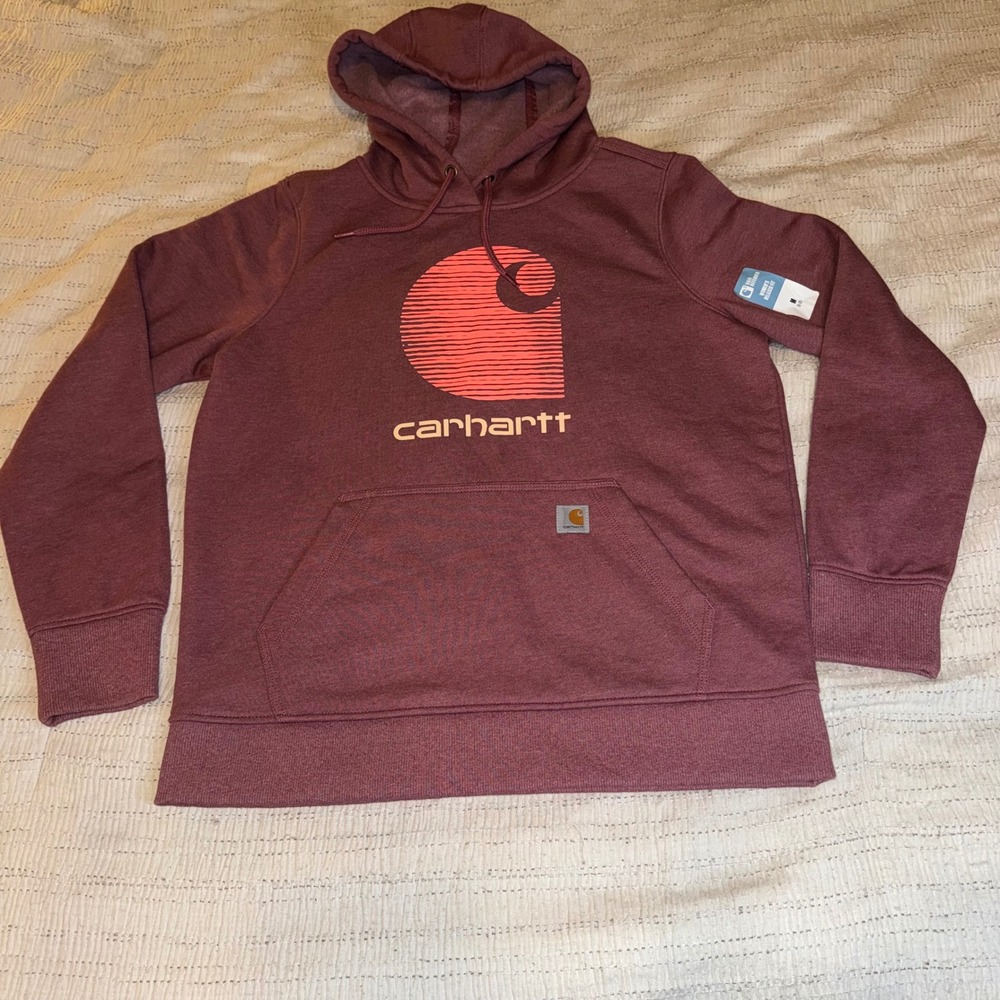 Carhartt Rain Defender Relaxed Fit Midweight Hoodie Burgundy Women Medium 105636